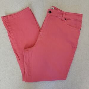 LL Bean Women's 14 Classic Fit Jeans Straight Leg Stretch Pink